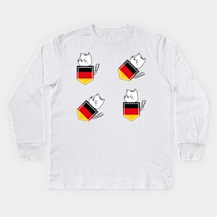 Patriotic Pocket Pussy - Cat Lover -  German Patriot Kids Long Sleeve T-Shirt